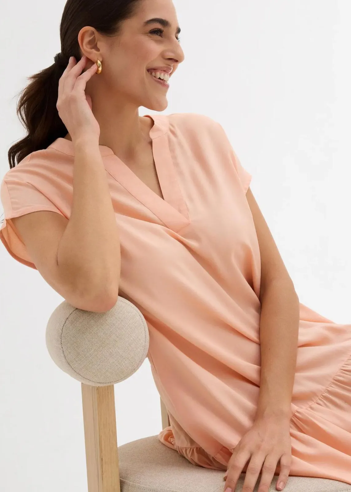 bonprix Bekleidung·Pullover & Strickjacken|Kleider^Tunikakleid aus feiner Viskose melba