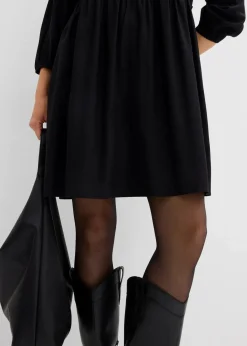 bonprix Kleider|Bekleidung·Pullover & Strickjacken^Tunika-Kleid aus fließender Viskose schwarz bedruckt