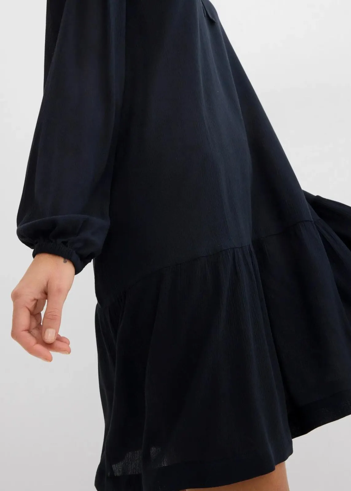 bonprix Bekleidung·Pullover & Strickjacken|Kleider^Tunika-Kleid aus fließender Viskose schwarz