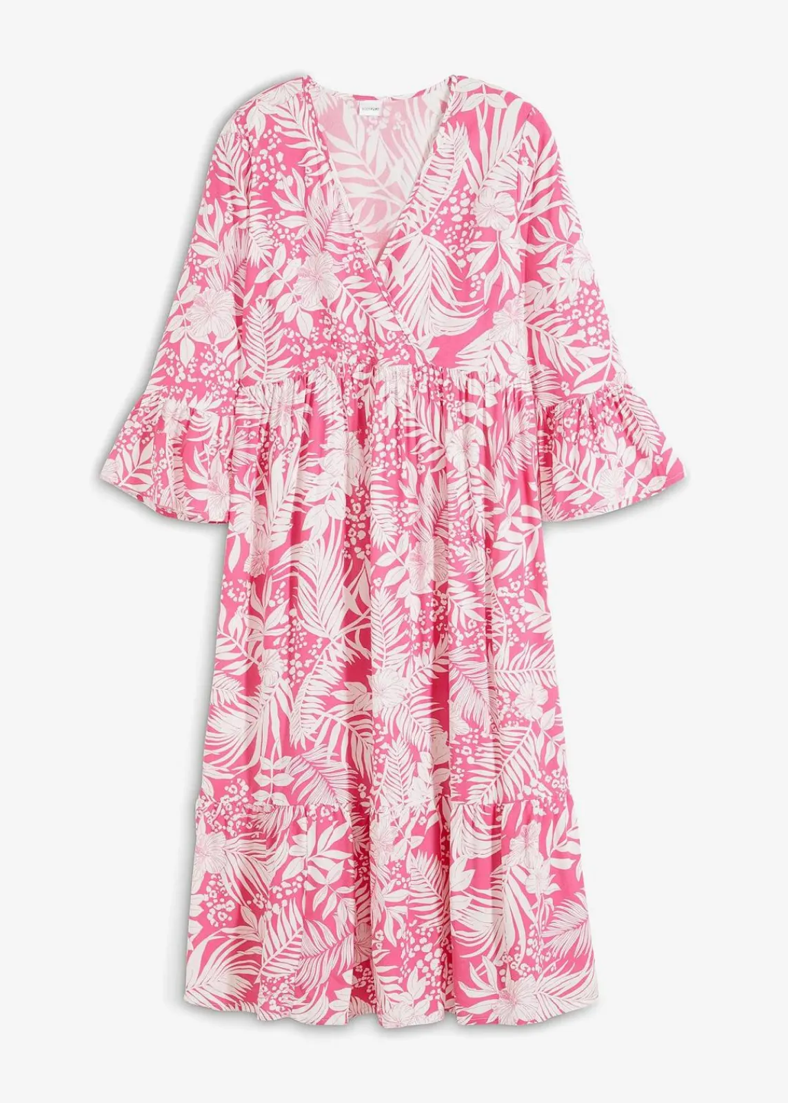 bonprix Nachhaltigere Materialien|Kleider^Tunika-Kleid aus fließender Viskose pink/weiß floral