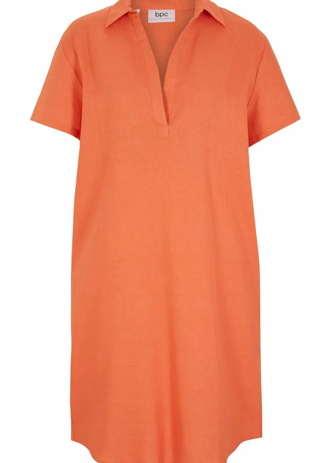 bonprix Bekleidung·Jacken & Mäntel|Blusen & Tuniken^Tunika-Kleid aus leichtem Leinen-Mix kupferorange