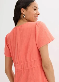 bonprix Bekleidung·Pullover & Strickjacken|Kleider^Tunika-Kleid aus Musselin helllachs