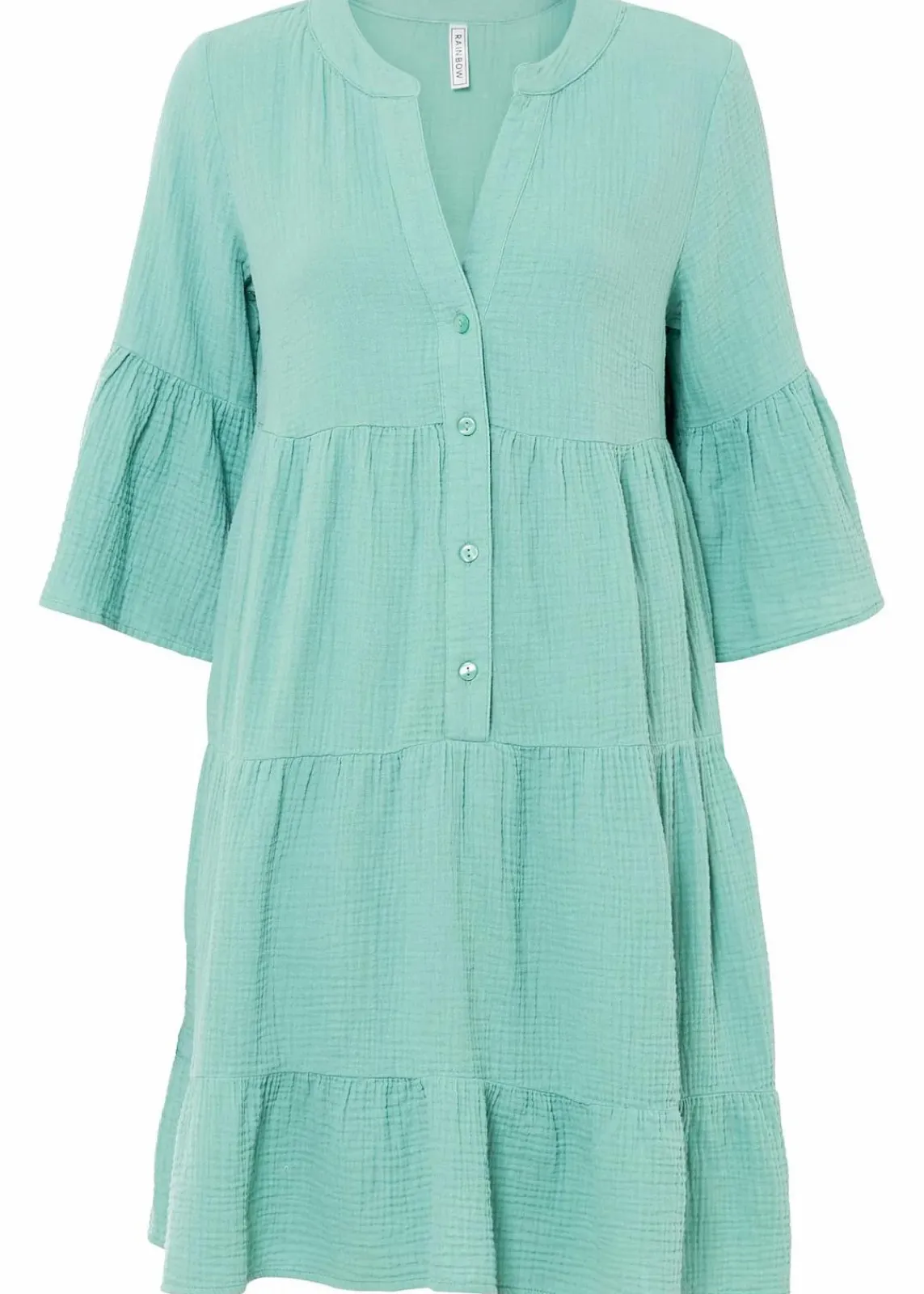 bonprix Bekleidung·Pullover & Strickjacken|Kleider^Tunika-Kleid aus reiner Baumwolle salbeigrün