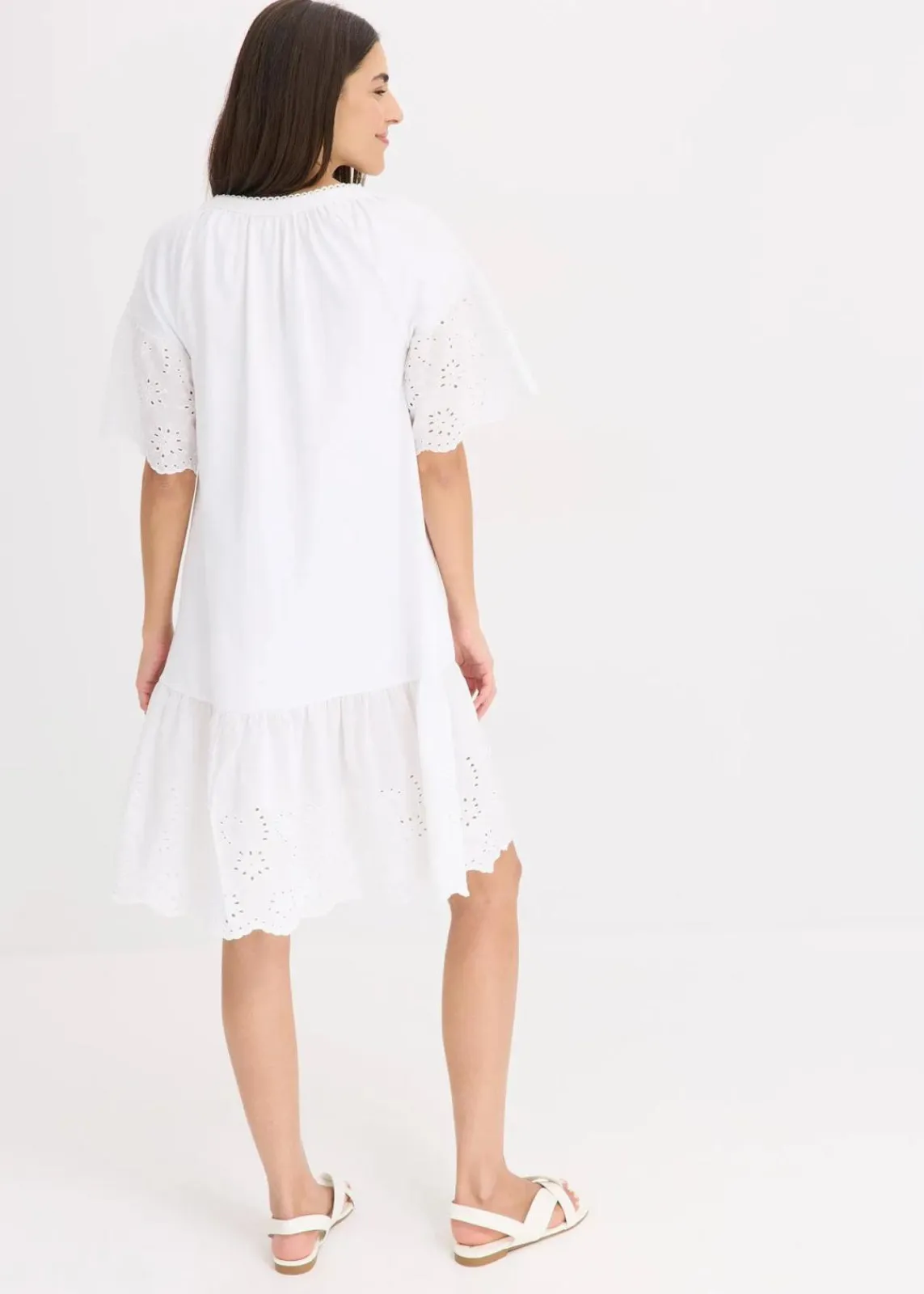 bonprix Bekleidung·Pullover & Strickjacken|Kleider^Tunika-Kleid aus reiner Bio-Baumwolle weiß