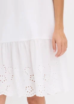 bonprix Bekleidung·Pullover & Strickjacken|Kleider^Tunika-Kleid aus reiner Bio-Baumwolle weiß