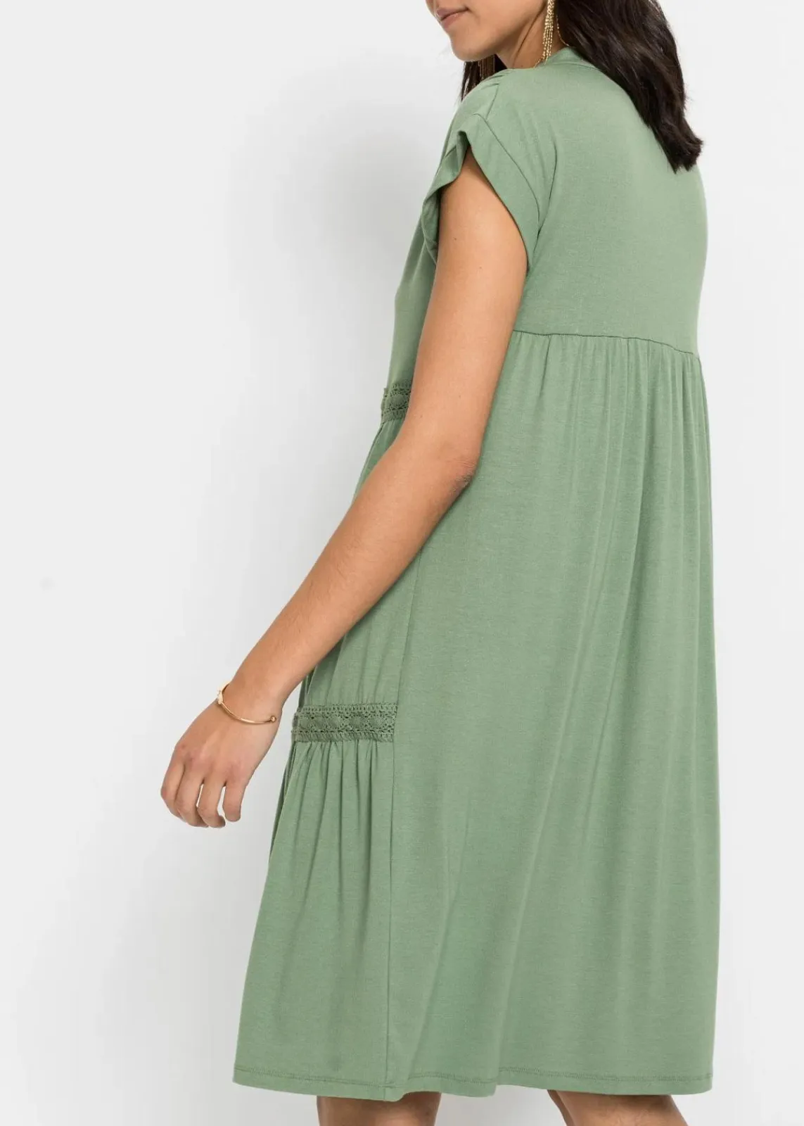 bonprix Bekleidung·Pullover & Strickjacken|Kleider^Tunika-Kleid aus softem Viskose-Mix piniengrün