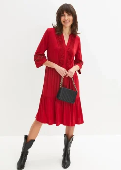 bonprix Nachhaltigere Materialien|Kleider^Tunika-Kleid aus softer Viskose chillirot