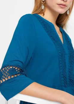 bonprix Nachhaltigere Materialien|Kleider^Tunika-Kleid aus softer Viskose atlantikblau