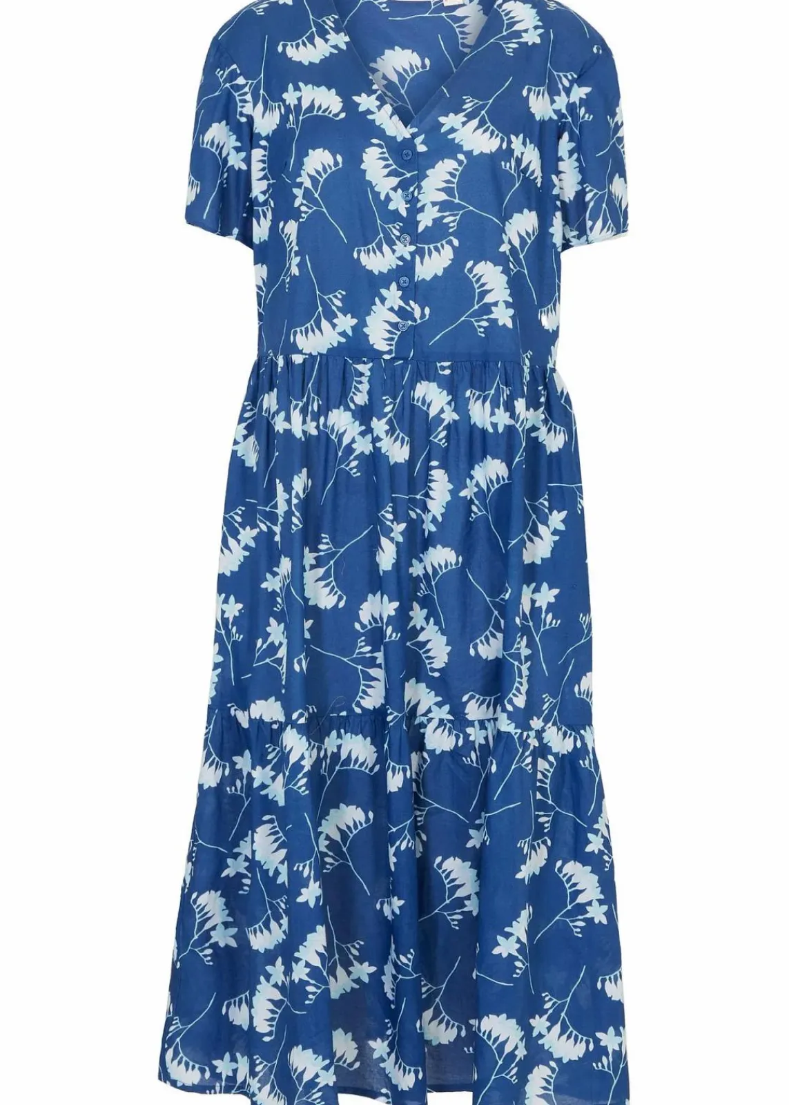 bonprix Bekleidung·Pullover & Strickjacken|Kleider^Tunika-Kleid aus sommerlich leichter Qualität enzianblau floral