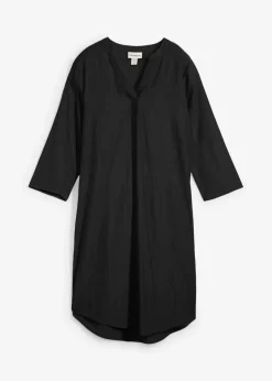 bonprix Bekleidung·Pullover & Strickjacken^Tunika-Kleid aus Viskose-Mix mit Struktur Effekt schwarz