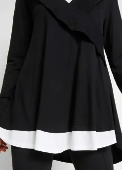 bonprix Shirts & Tops|Nachhaltigere Materialien^Tunika-Shirt aus Baumwoll-Viskose-Mix schwarz