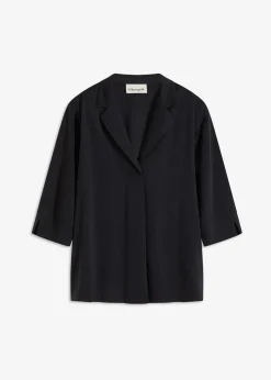 bonprix Shirts & Tops^Tunika-Shirt aus fließendem Viskose-Piqué schwarz