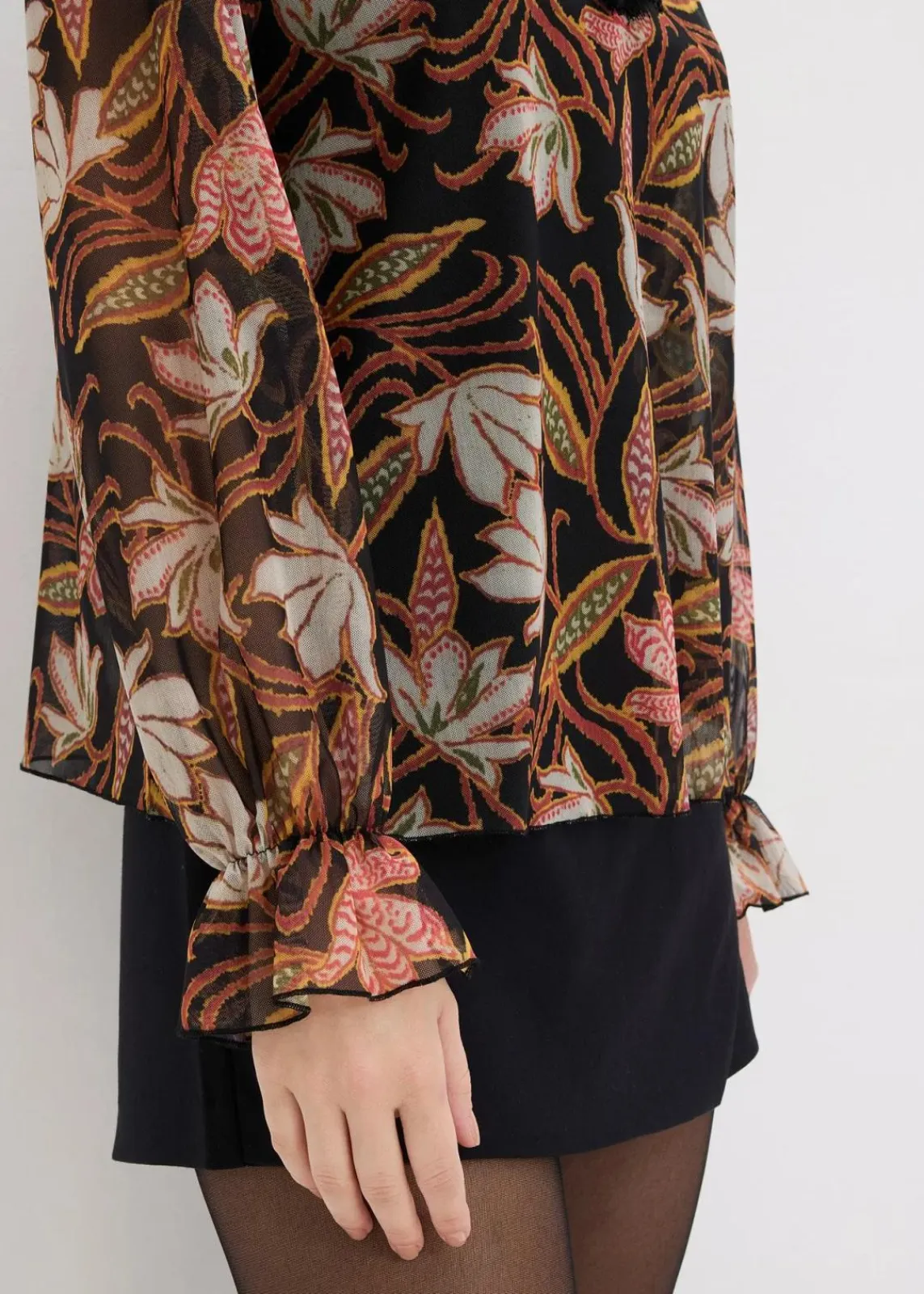 bonprix Shirts & Tops^Tunika-Shirt aus softem Mesh schwarz floral