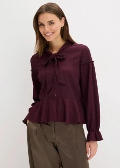 bonprix Shirts & Tops|Nachhaltigere Materialien^Tunika-Shirt aus strukturiertem Jersey weinrot