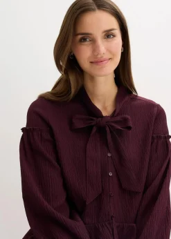 bonprix Shirts & Tops|Nachhaltigere Materialien^Tunika-Shirt aus strukturiertem Jersey weinrot