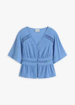 bonprix Shirts & Tops^Tunika-Shirt mit Spitze mittelblau
