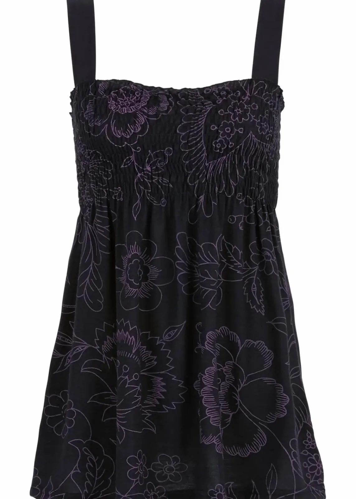 bonprix Shirts & Tops|Nachhaltigere Materialien^Tunikatop aus Viskose-Mix schwarz/lila floral