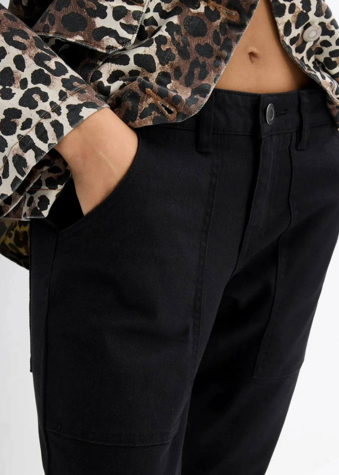 bonprix Bekleidung·Kleider|Hosen^Twillhose aus elastischem Baumwoll-Mix schwarz