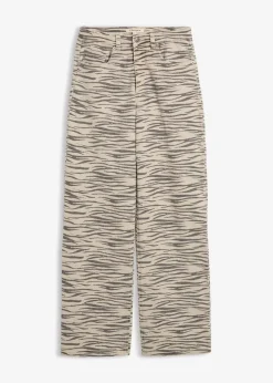 bonprix Hosen^Twillhose aus elastischem Baumwoll-Mix steingrau/schiefergrau zebra