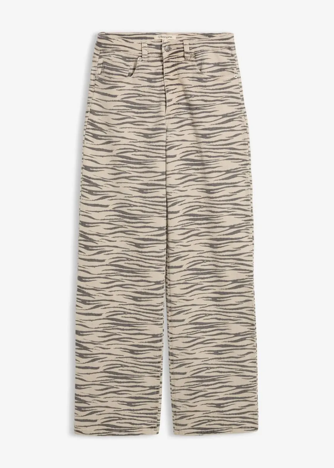 bonprix Hosen^Twillhose aus elastischem Baumwoll-Mix steingrau/schiefergrau zebra