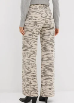 bonprix Hosen^Twillhose aus elastischem Baumwoll-Mix steingrau/schiefergrau zebra