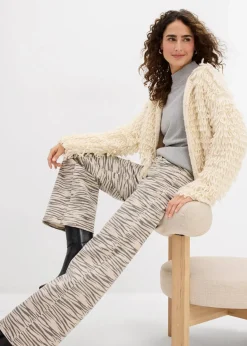 bonprix Hosen^Twillhose aus elastischem Baumwoll-Mix steingrau/schiefergrau zebra