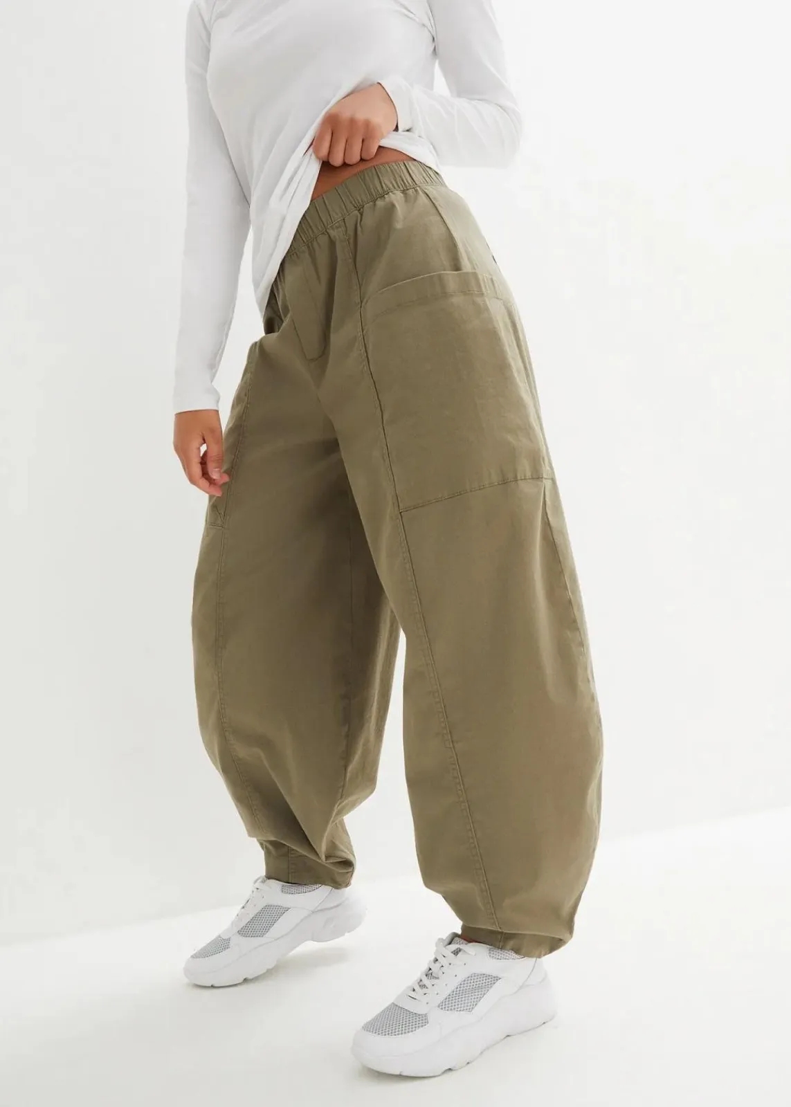 bonprix Hosen|Bekleidung·Kleider^Twillhose aus elastischem Baumwoll-Mix oliv