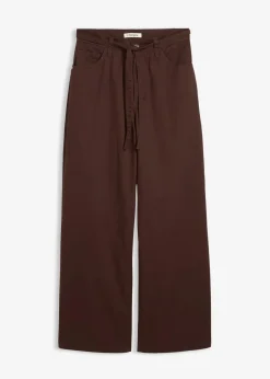 bonprix Hosen|Bekleidung·Kleider^Twillhose aus reiner Baumwolle dunkelbraun washed