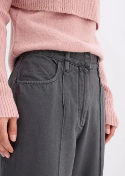 bonprix Hosen|Bekleidung·Kleider^Twillhose aus reiner Baumwolle schiefergrau washed