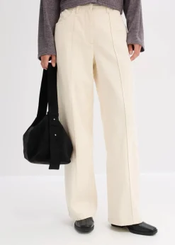 bonprix Bekleidung·Kleider|Hosen^Twillhose aus reiner Baumwolle kieselbeige washed