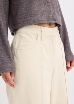 bonprix Bekleidung·Kleider|Hosen^Twillhose aus reiner Baumwolle kieselbeige washed