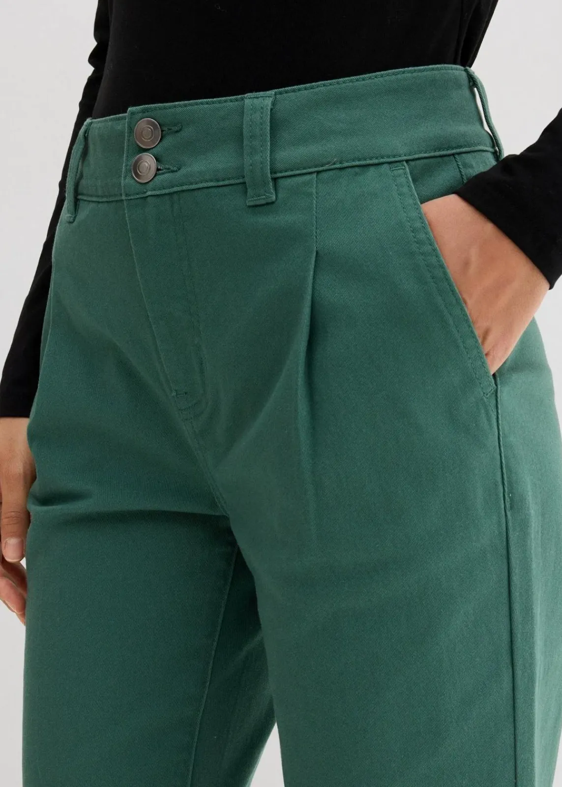 bonprix Hosen|Bekleidung·Kleider^Twillhose im Barrel Shape graugrün