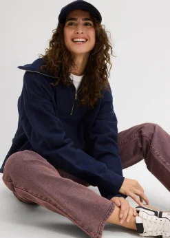 bonprix Bekleidung·Kleider|Hosen^Twillhose mit Acid Wash weinrot washed