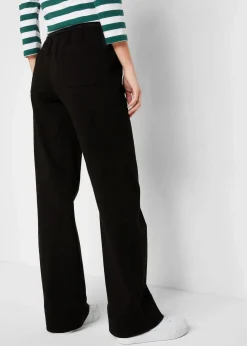 bonprix Bekleidung·Kleider|Hosen^Twillhose mit ausgestelltem Bein und High-Waist-Bequembund schwarz