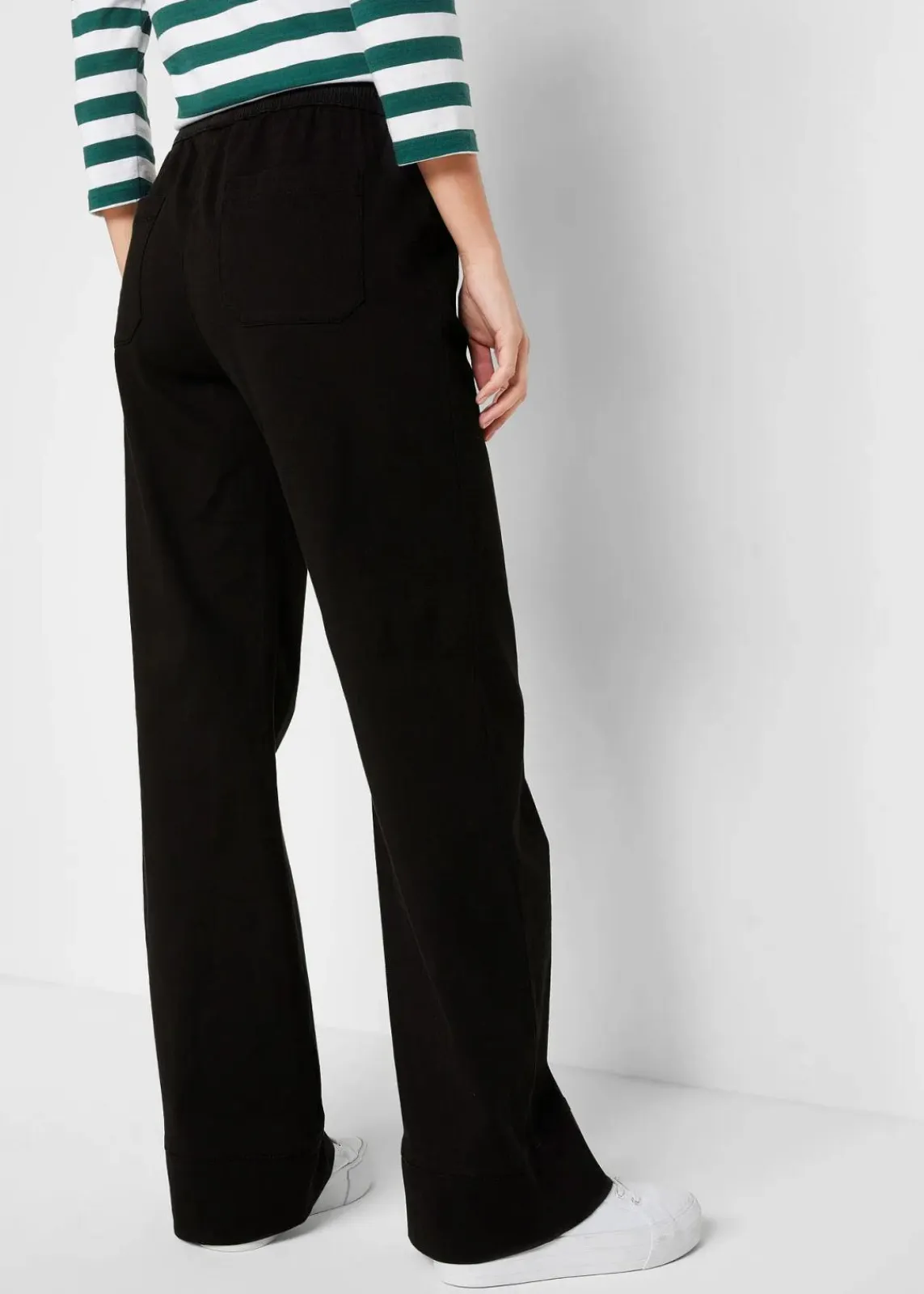 bonprix Bekleidung·Kleider|Hosen^Twillhose mit ausgestelltem Bein und High-Waist-Bequembund schwarz