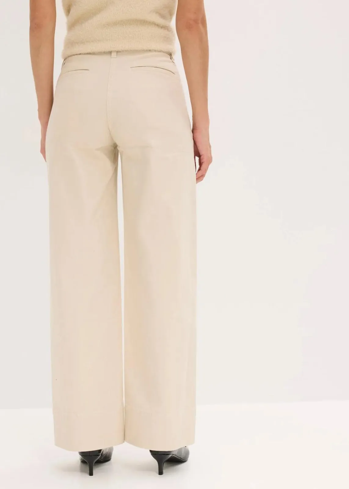 bonprix Bekleidung·Kleider|Hosen^Twillhose mit Biese und Leistentasche kieselbeige