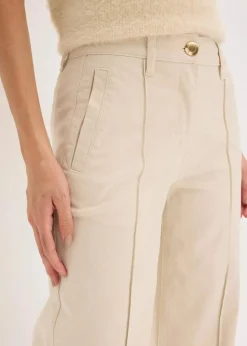 bonprix Bekleidung·Kleider|Hosen^Twillhose mit Biese und Leistentasche kieselbeige