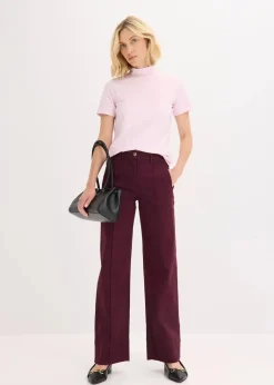 bonprix Hosen|Bekleidung·Kleider^Twillhose mit Biese und Leistentasche weinrot