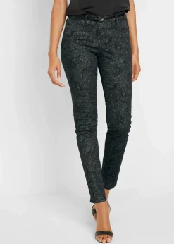 bonprix Bekleidung·Kleider|Hosen^Twillhose mit edlem Druck schwarz/rauchgrau paisley