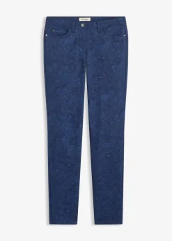 bonprix Hosen|Bekleidung·Kleider^Twillhose mit edlem Druck dunkelblau/hellindigo paisley
