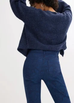 bonprix Hosen|Bekleidung·Kleider^Twillhose mit edlem Druck dunkelblau/hellindigo paisley