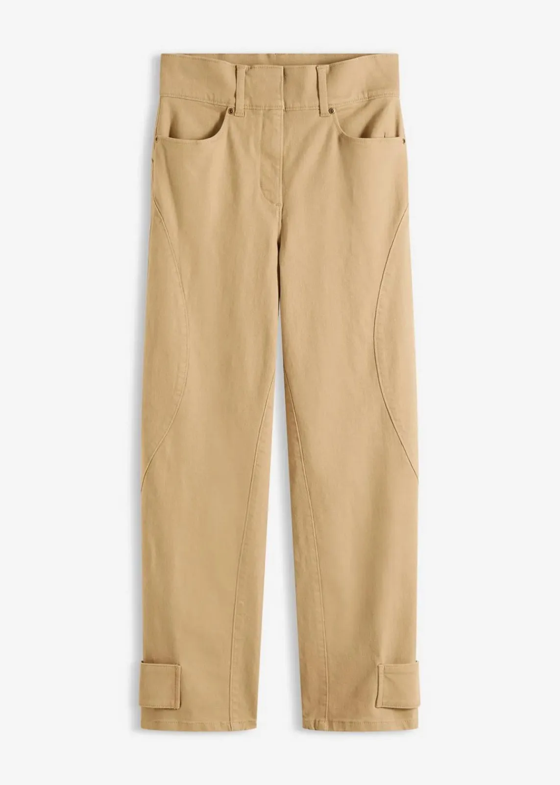 bonprix Bekleidung·Kleider|Hosen^Twillhose mit hohem Bund hellkhaki washed