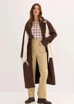 bonprix Bekleidung·Kleider|Hosen^Twillhose mit hohem Bund hellkhaki washed