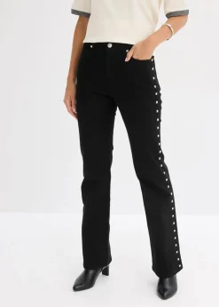 bonprix Hosen^Twillhose mit Nieten schwarz