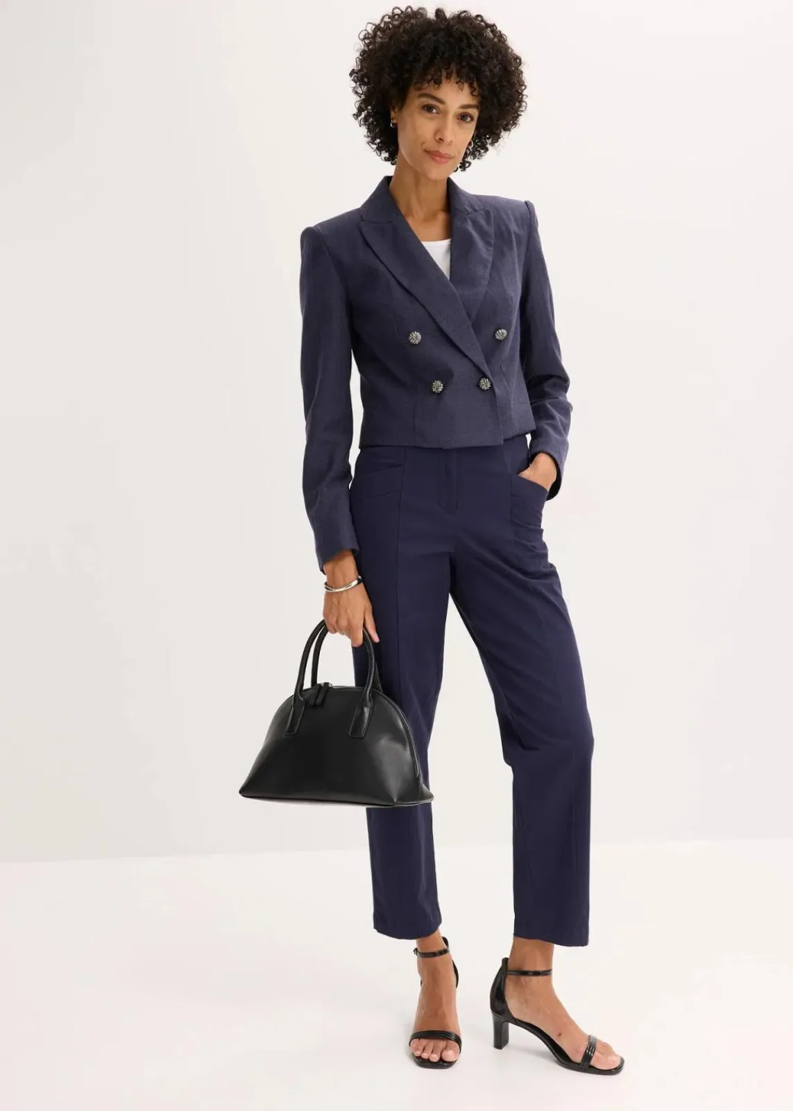 bonprix Hosen|Bekleidung·Kleider^Twillhose mit Tapered Fit dunkelblau