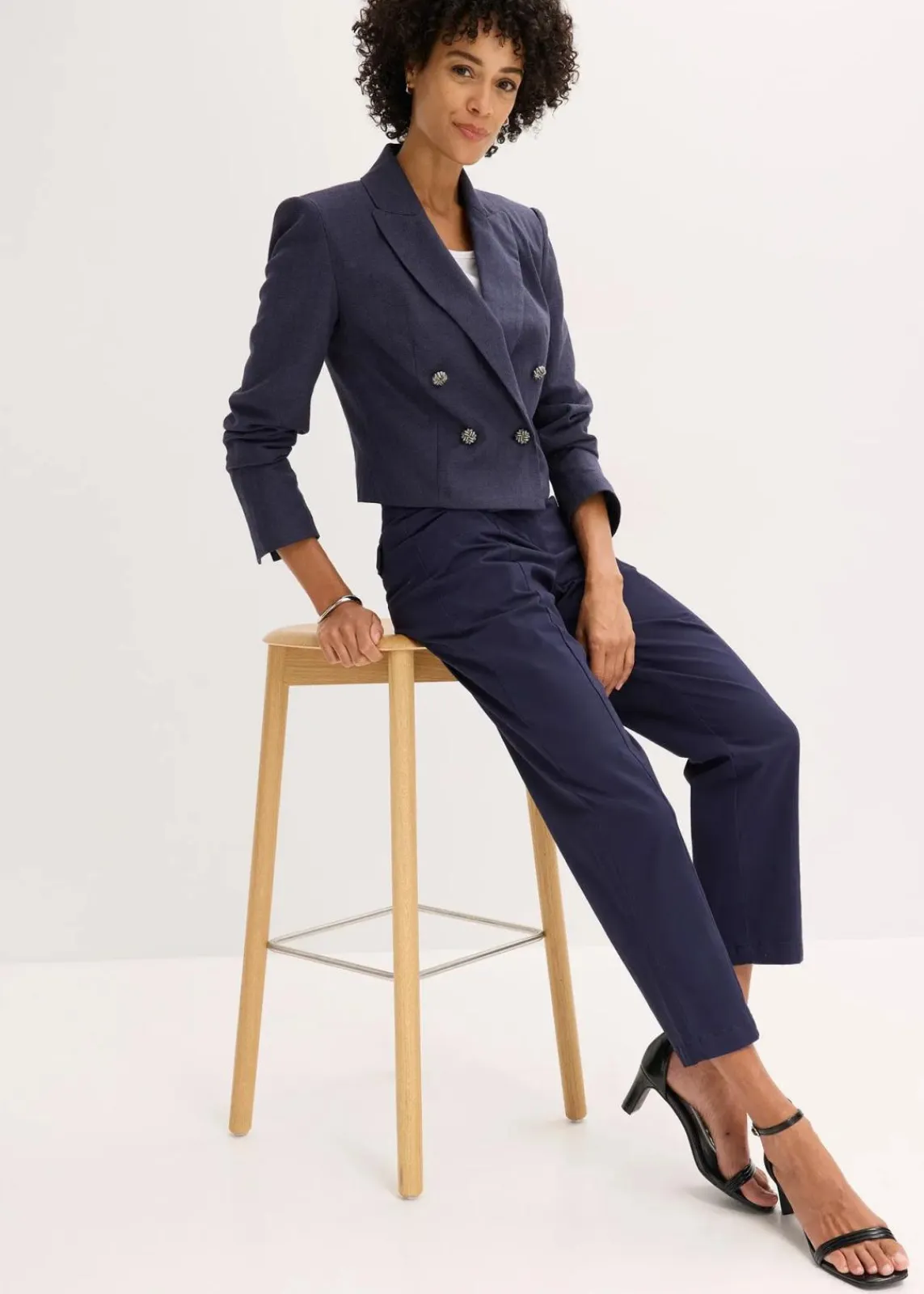 bonprix Hosen|Bekleidung·Kleider^Twillhose mit Tapered Fit dunkelblau