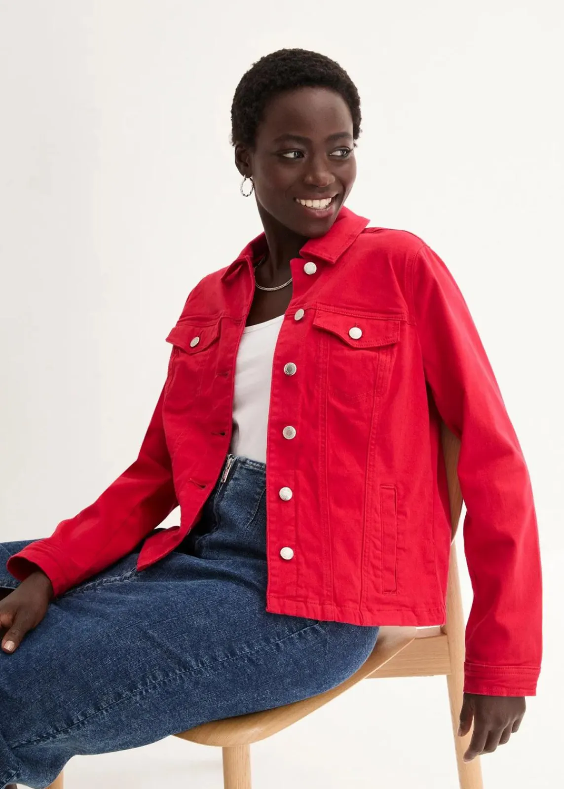 bonprix Bekleidung·Hosen|Jacken & Mäntel^Twill-Jacke rot