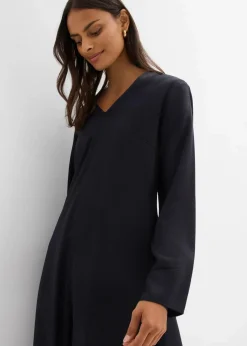 bonprix Bekleidung·Pullover & Strickjacken|Kleider^Twill-Kleid aus fließendem Lyocell schwarz
