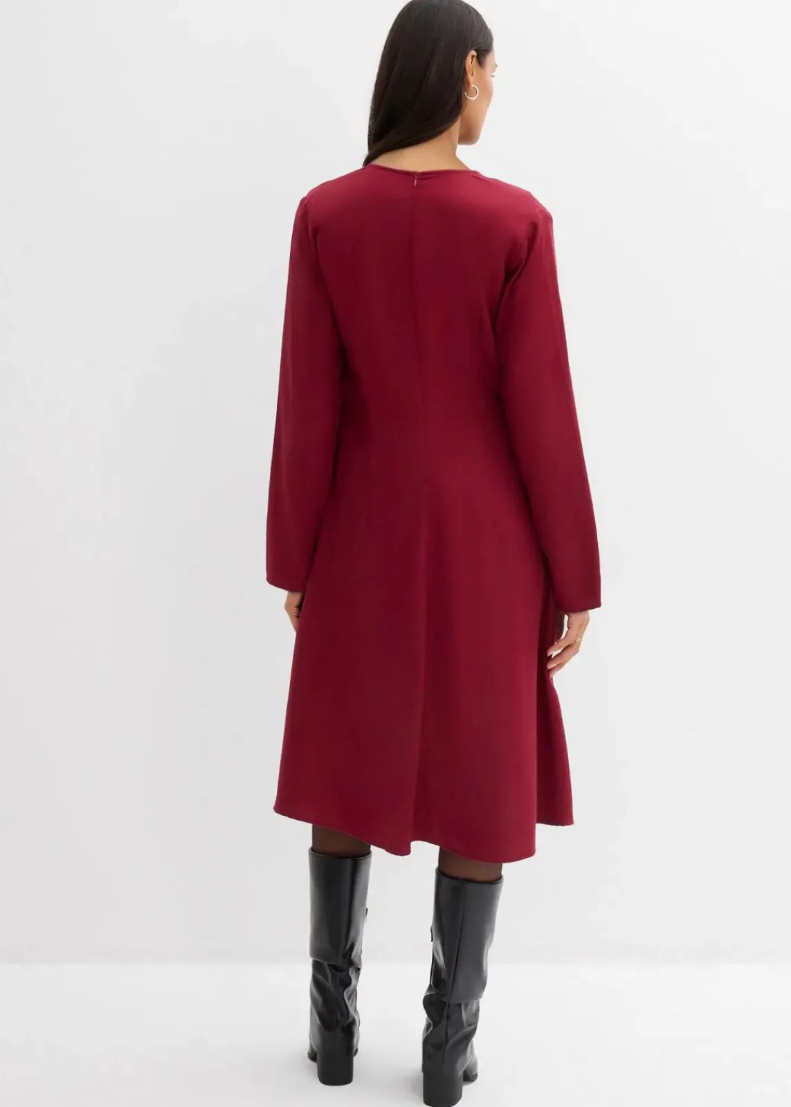 bonprix Kleider|Bekleidung·Pullover & Strickjacken^Twill-Kleid aus fließendem Lyocell pflaumenrot