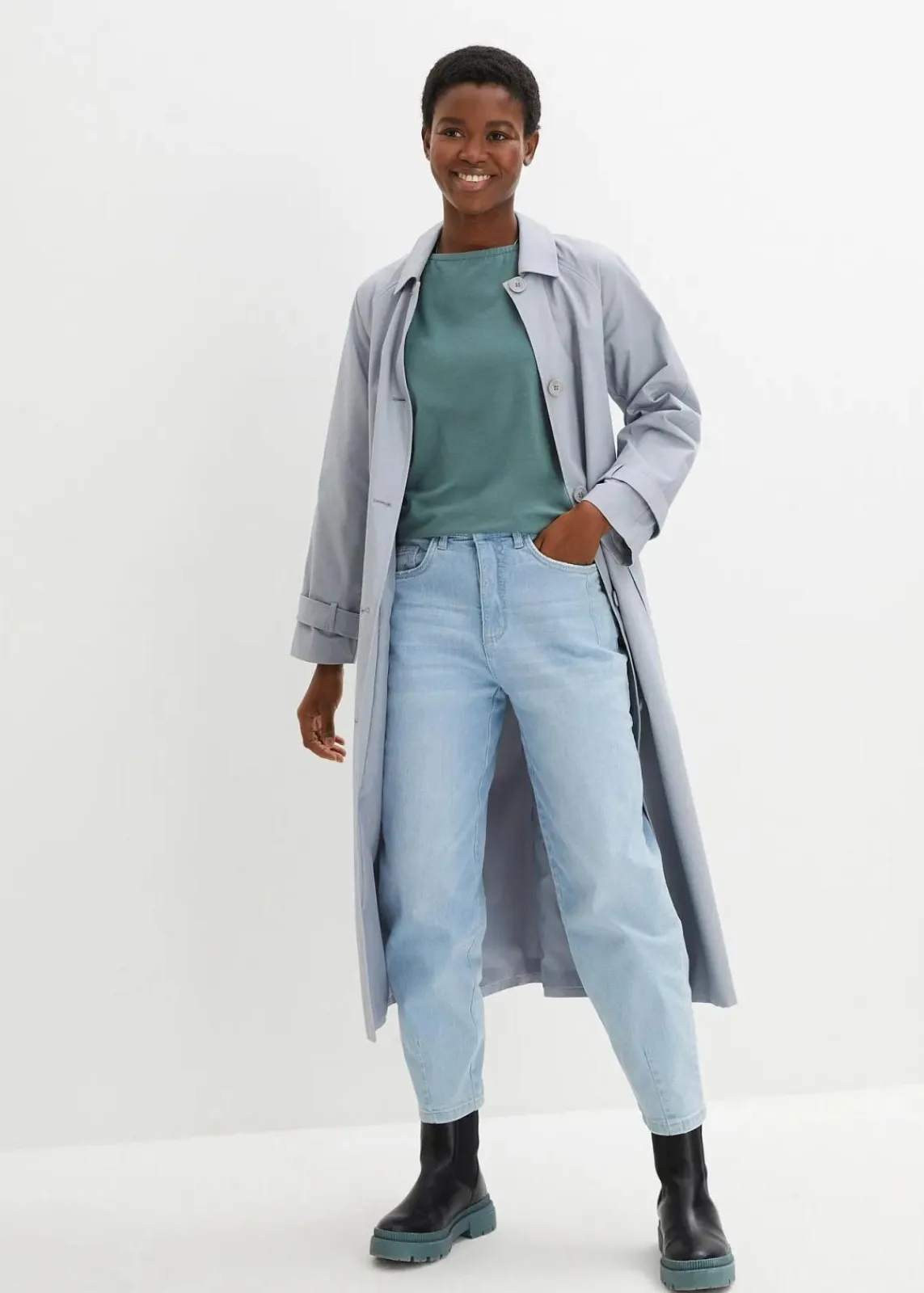 bonprix Shirts & Tops|Basics^U-Boot-Ausschnitt-Shirt graugrün